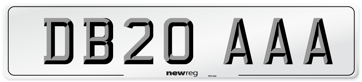 DB20 AAA Number Plate from New Reg